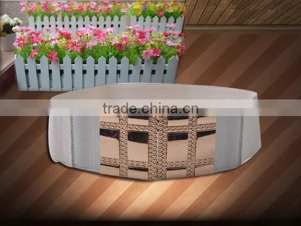 Gold Buckle Ladys Belt Fashion All Match Western Stretch Womens Waist Belt