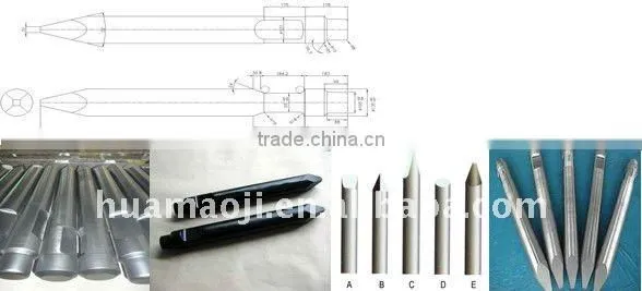 Moil point /wide chisel /tamping tool hydraulic breaker chisel