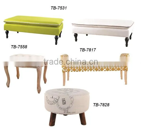 living room /bedroom patchwork seat short bench