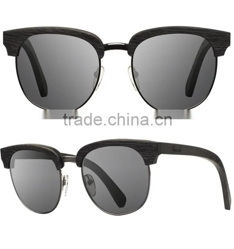 Fashion Handmade Wood Half Frame Sunglasses