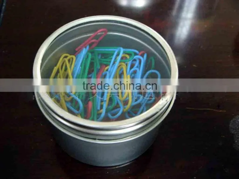 Tin box within paper clips/Stationery supplies Colorful paper clip/Tin box within paper clips small quantity order