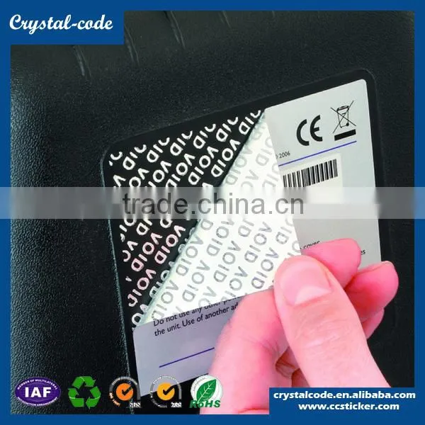 High quality custom tamper evident material electronic products warranty repair VOID type security label