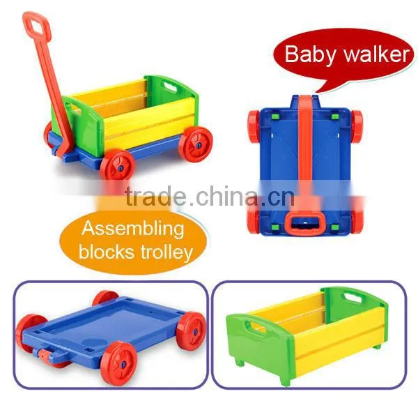 Manfacturer for big size trolley car with enlighten brick toys