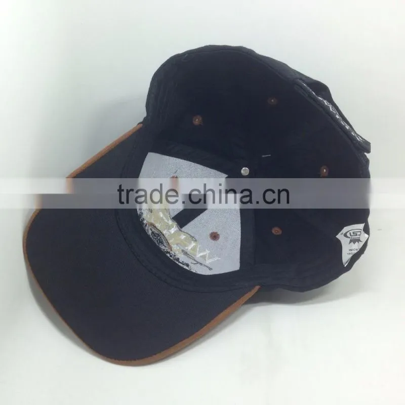 Wholesale balck baseball hats Six ventilation hole snapback caps