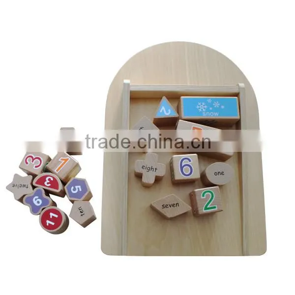 Funny wooden clock toys for kids/wooden block toys