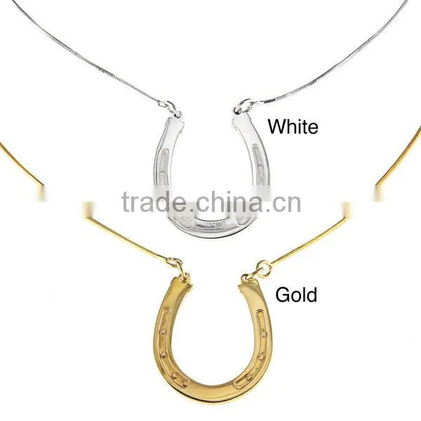 Pop in US 925 Sterling Silver HorseShoe Pendant Horse Shoe Necklace