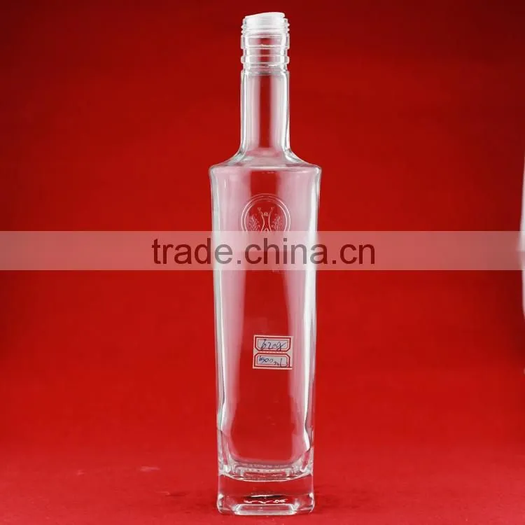 Good quality vase shape wine bottles opal white bottles 750ml transparent glass bottles