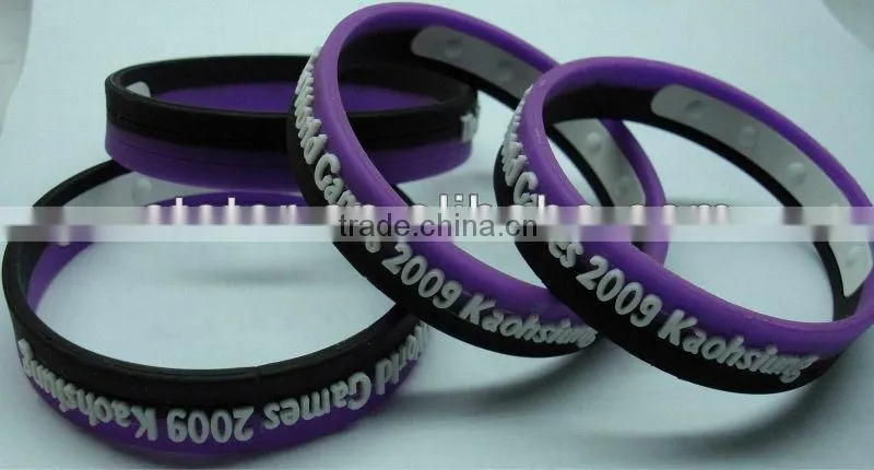 silicone bracelet in belgium flag colour for 2014 brazil world cup