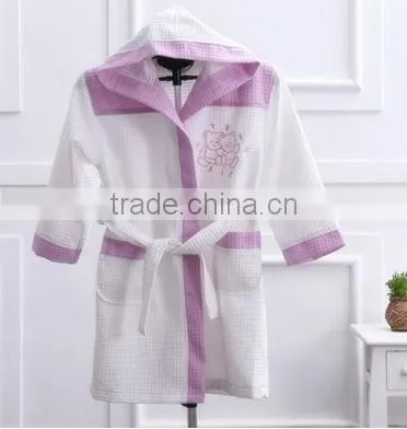 Cute Bathrobe Children Robe Waffle Bathrobe 100% Cotton