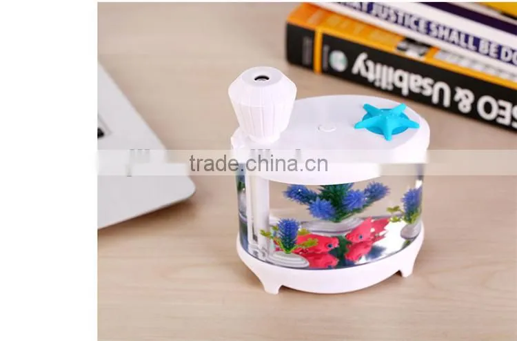 USB personal ultrasonic humidifier cool mist air purifier with led light fish tank function