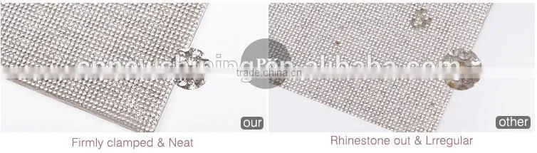 Hot fix crystal diamante rhinestone mesh, colorful rhinestone trimming