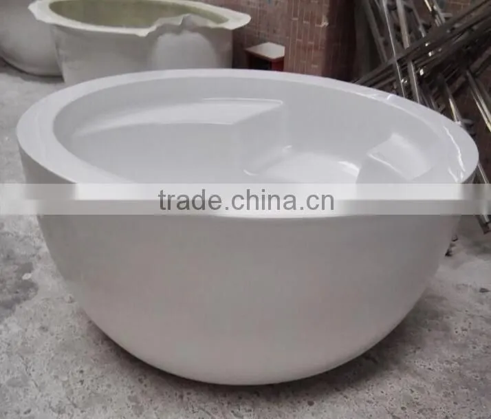 Modern solid surface freestanding round Bathtub,artificial stone freestanding bath tub