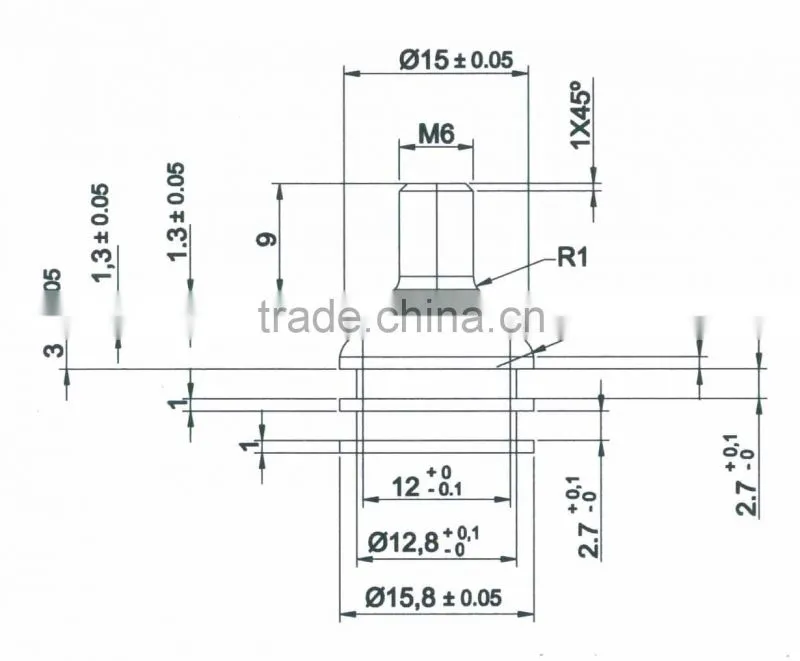 Gas Spring tube connector end cap with metal eye