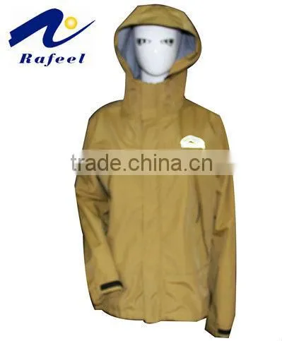yellow printing ski jackets with hood