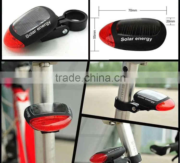 2015 hot sale zhejiang factory cheap high quailty tail solar bike light