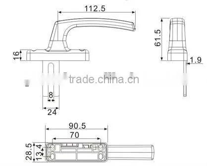 Aluminum Alloy External Window Handle for Aluminum Window and Door 80118917