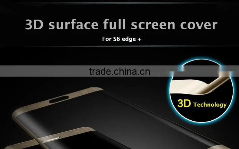 For Samsung Galaxy S6 edge+ tempered glass screen protector Curved design with retail package