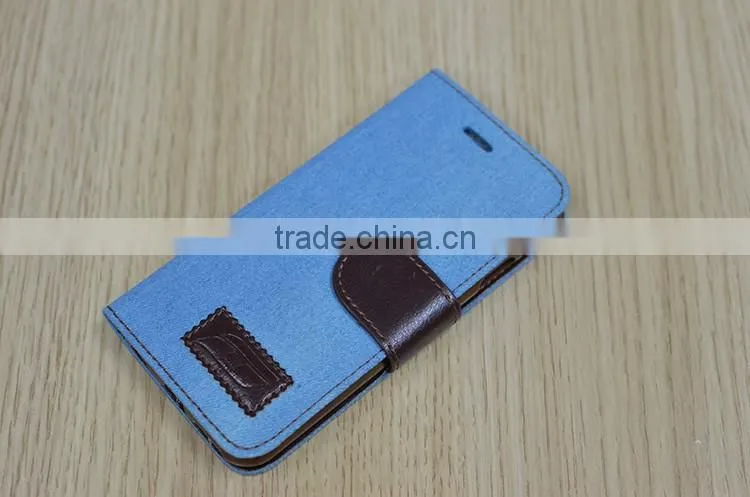 Denim 3d cartoon fabric leather case for iphone 6 6s 7