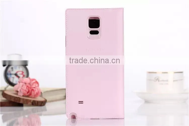 high quality leather cellphone case for samsung note 4, wholesale for samsung galaxy note 4 leather case