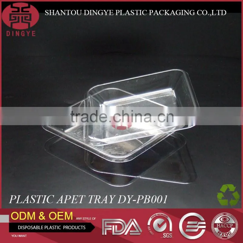 Disposable Plastic PET Packaging Tray Food-grade safty Eco-friendly Transaprent DY-PA001