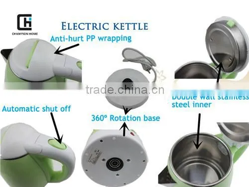Plastic and Stainless steel Eletric Water Kettle with CE CB Certification