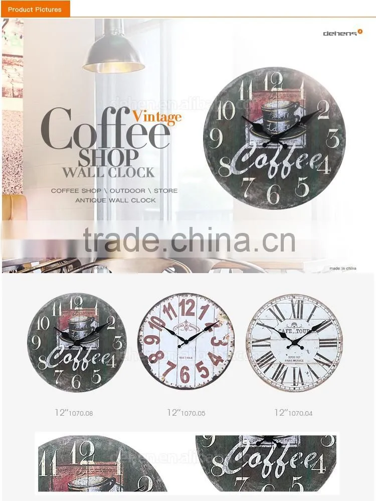 DEHENG Quartz Analog Type shabby chic wall clock