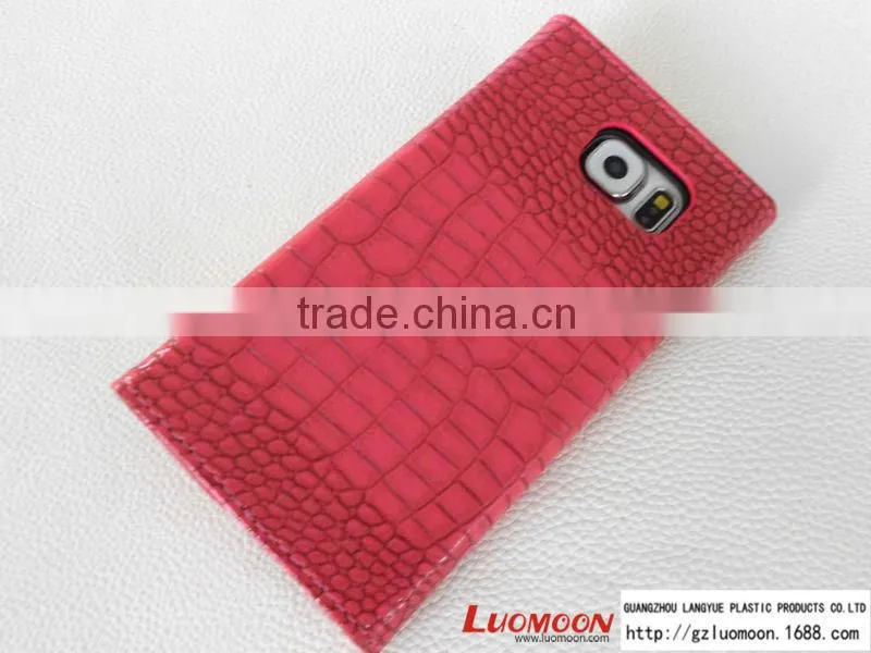 Luxury Crocodile Leather Vein Butterfly Knot Case for S4 S5 S6