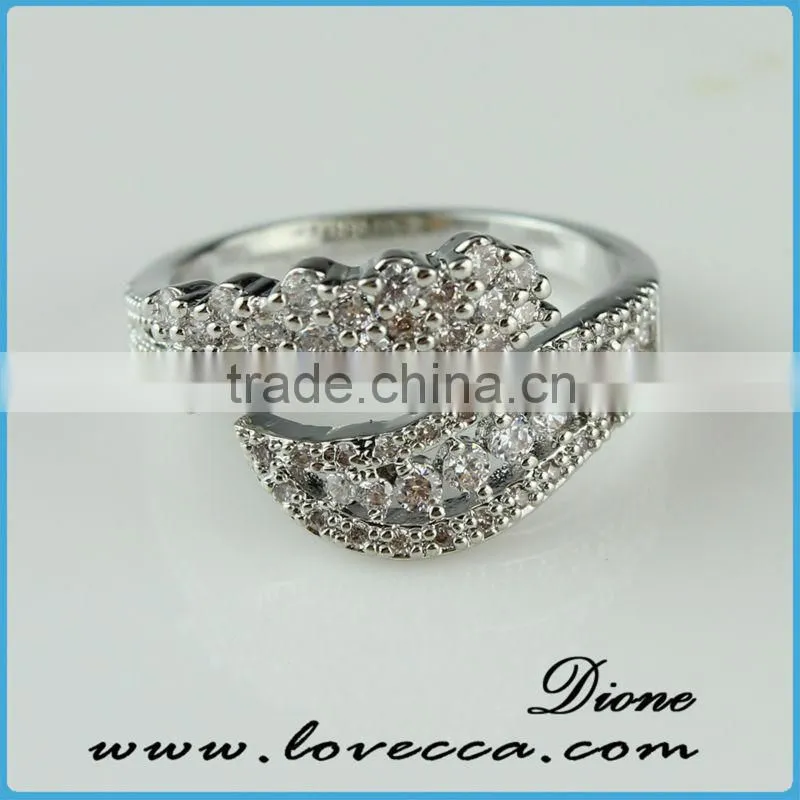 Guangzhou Dione High Quality CZ ring , Silver rings wholesale, microwave ring with sapphire stone