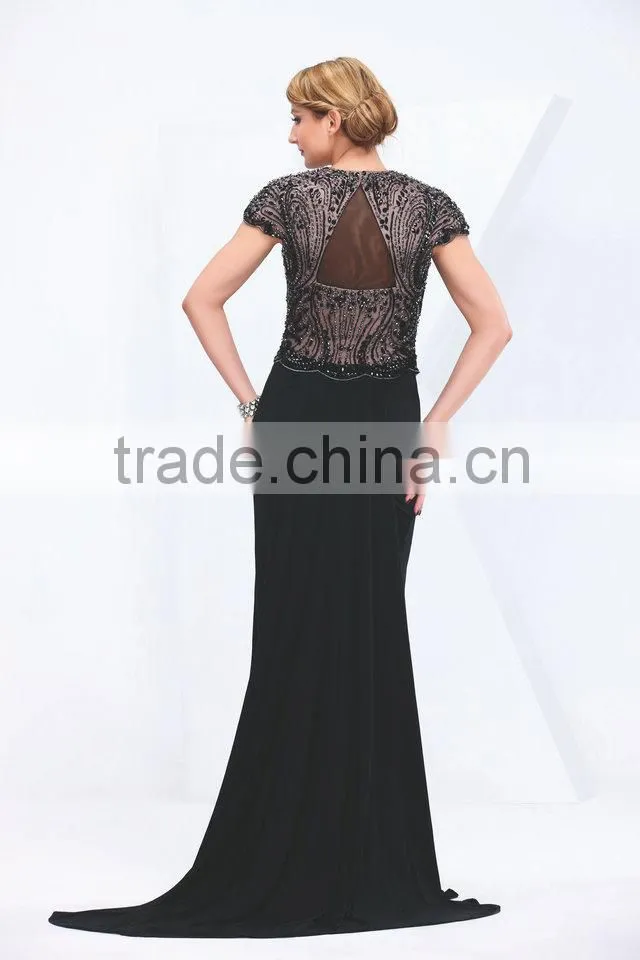 Elegant short sleeve V-neck fashion women dress new fashion dresses 2014