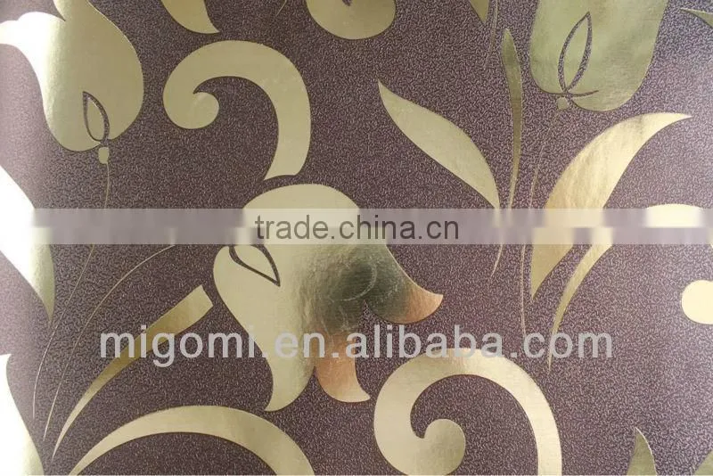 high quality PVC wallpaper metallic