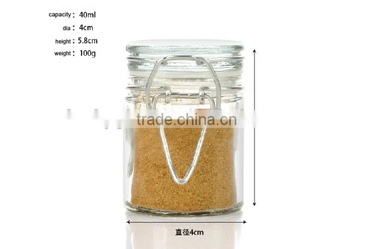 mini clear round glass candy jar with sealed lid