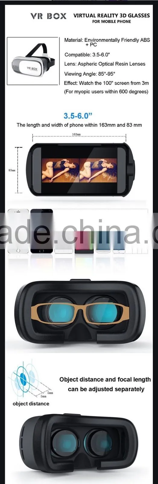 2016 Laridi cheap 3d virtual vr reality sex mp4 player video glasses 3d vr box
