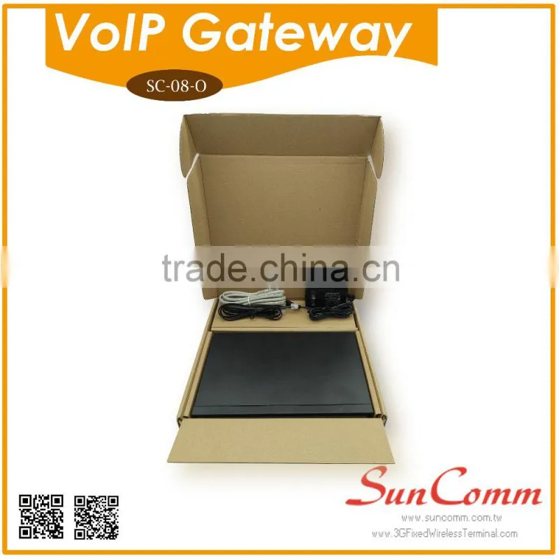 SC-08-O 8 port FXO/ FXS Voip Gateway RJ-11 with Primary and secondary SIP account