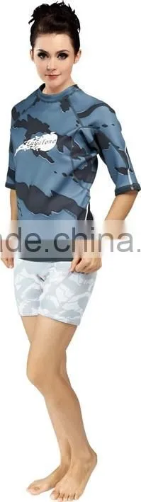 Plus size rash guard swim suit camouflge rash guard W-16