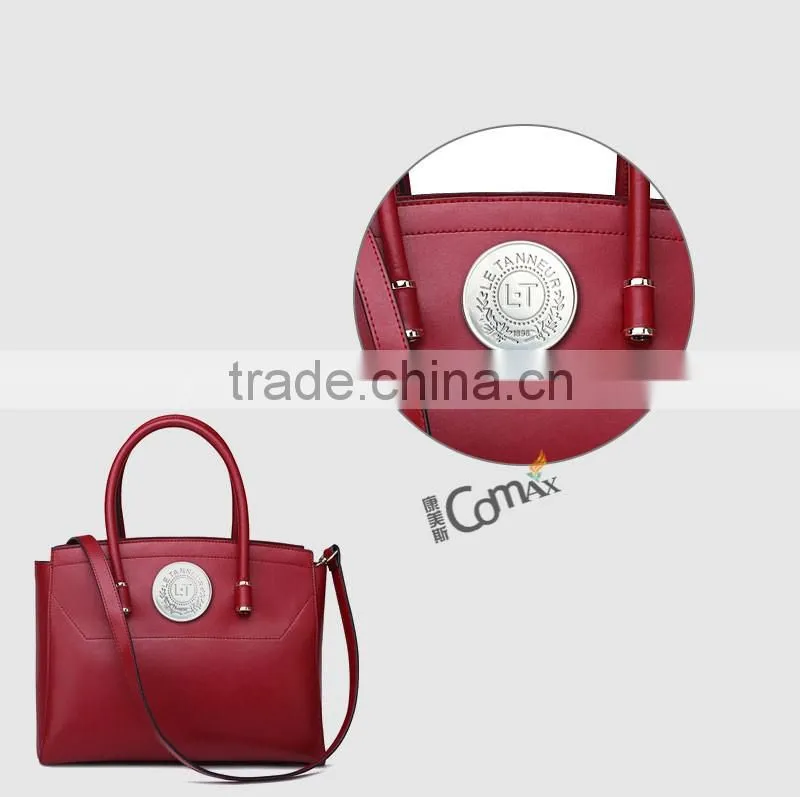 Nickle round custom metal engraved tag for purse and handbag