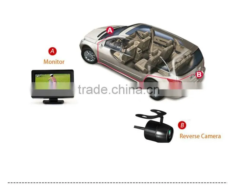 2015 car rear view mirror monitor 4.3 inch tft lcd car monitor