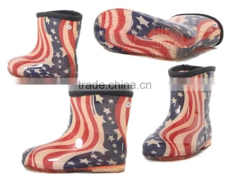 New fashion transparent boots cheap kids clear pvc rain boots