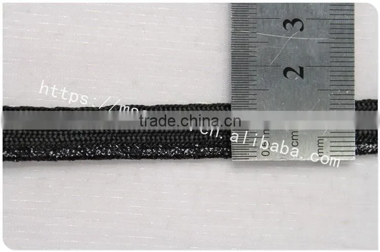 Hot selling fashion 1.2cm width brilliant plastic yarn lip cord trim wholesale