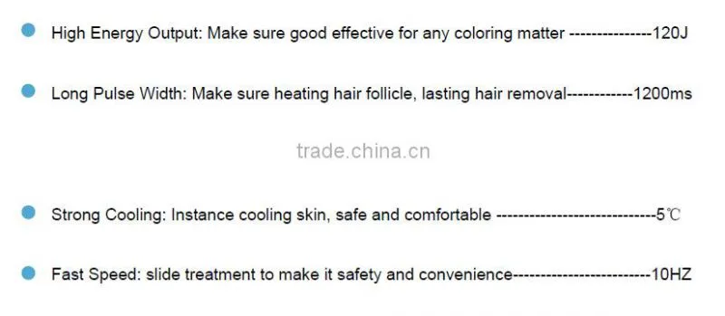 Big power/Big spot size/10 bars/ professional portable 808nm Diode Laser hair removal machines