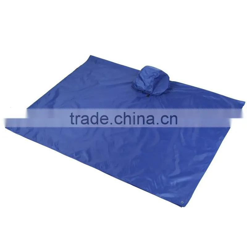 3 in 1 Multifuctional Climbing Raincoat Dampproof Mat Rain Poncho with Hoods