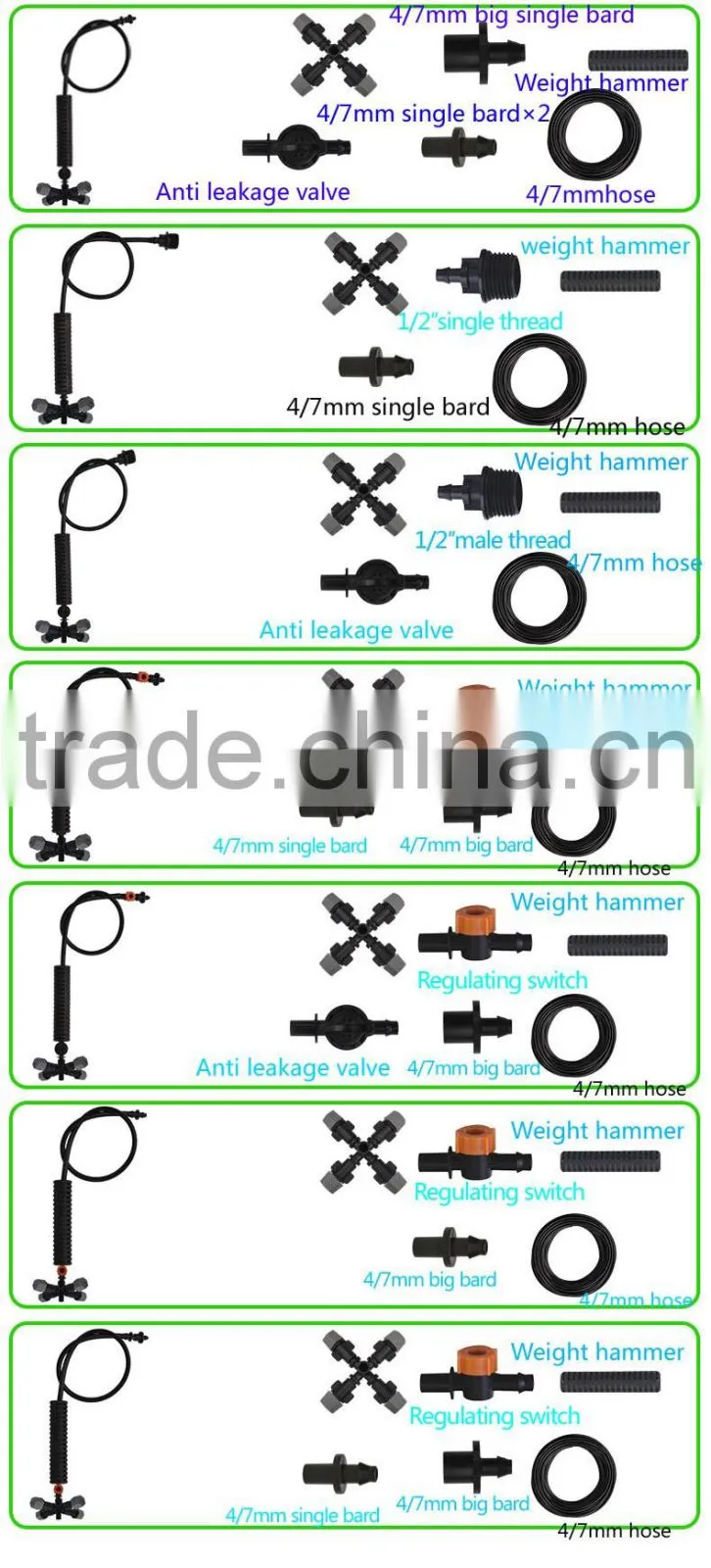 mist sprinkler system,latest technology plastic sprinkler/easy assembly