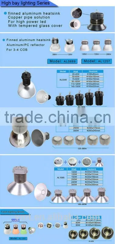 45 90 120 degree led high bay light aluminium reflector