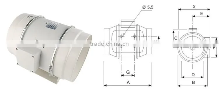 8 inch 200mm ac electric fan,exhaust blower