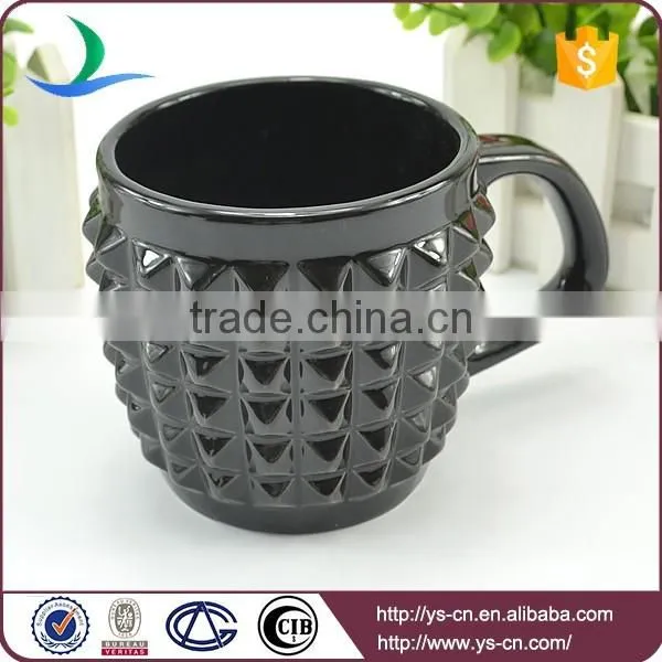 Wholesale black embossed turkish tea cups