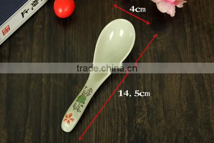 SP-1545 Haonai High quality ceramic spoon, ceramic soup spoon