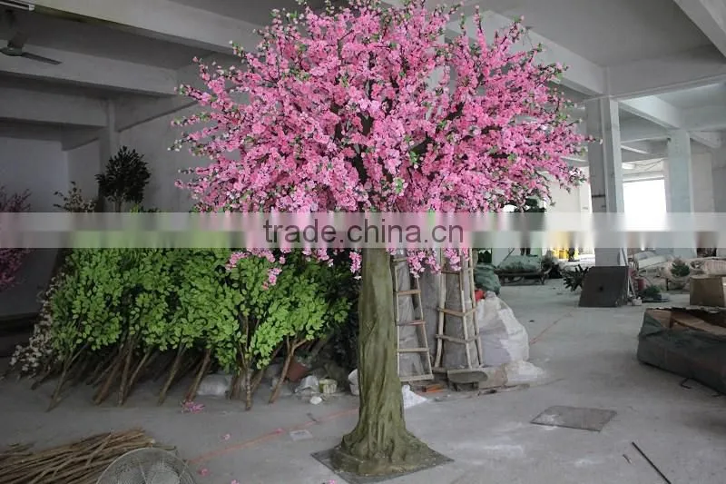 Flowers Plant Type Fiberglass Material Artificial Cherry Blossom Trees