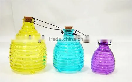 colorful glass bee catcher