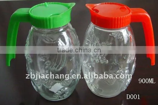 900ml glass fruit juice jar with plastic lid D001-2
