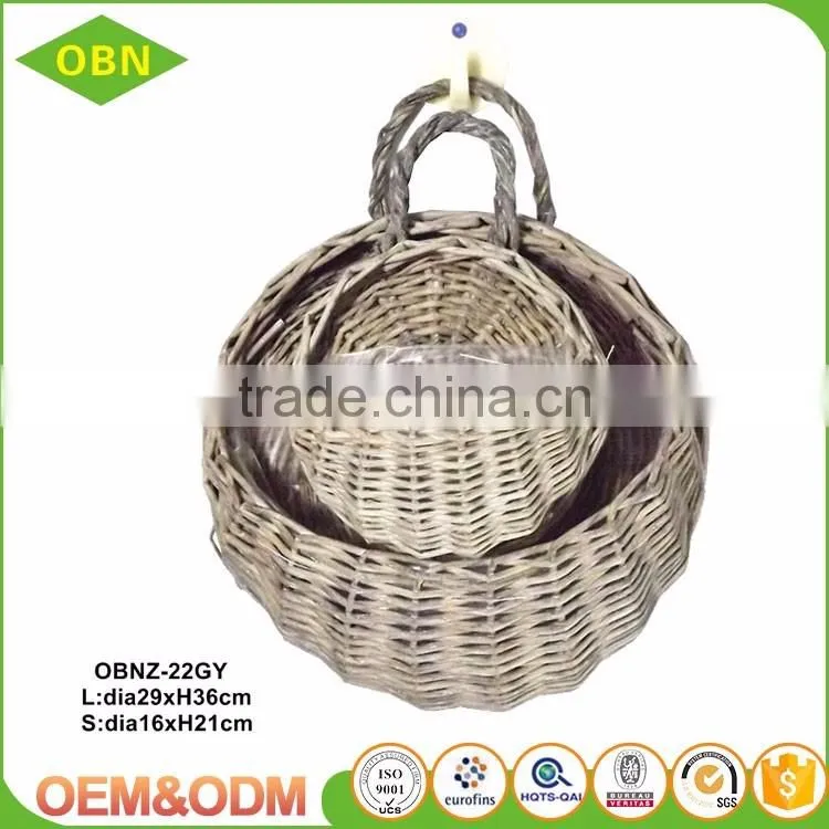 China factory high quality beautiful hanging flower gift basket wholesale decorate your garden