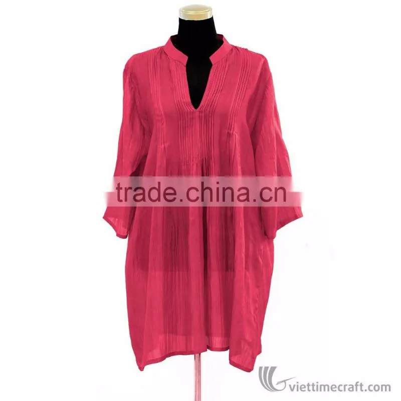Colorful silk dress with high quality, 100% handmade in Vietnam